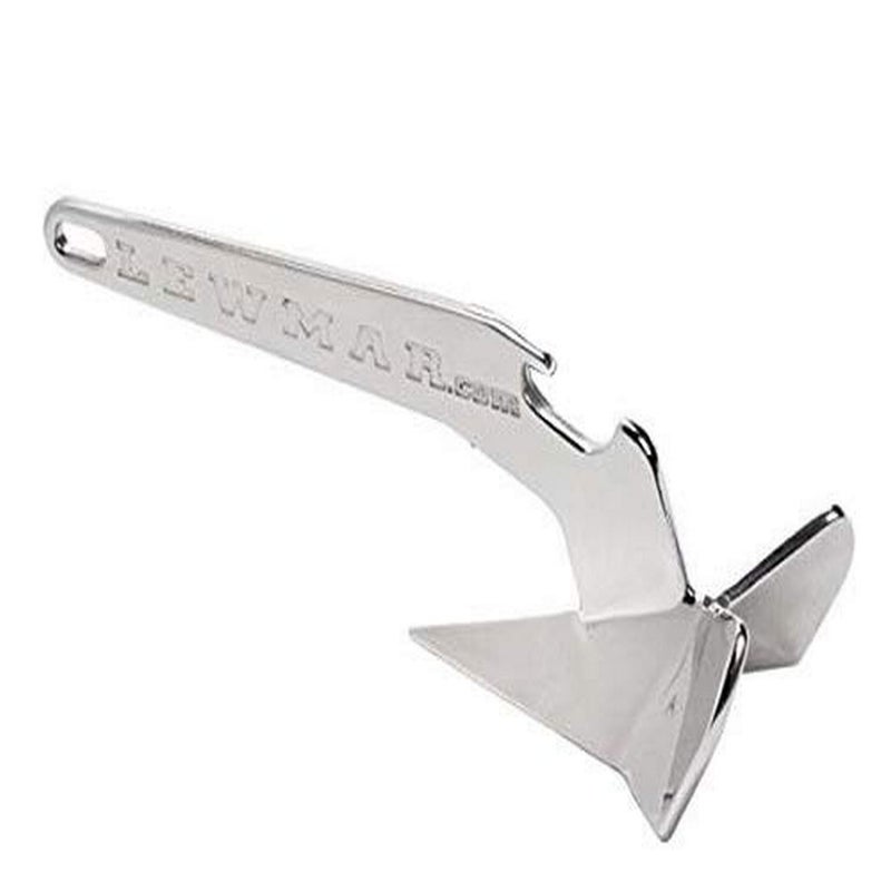 Lewmar Baby Delta Anchor Bottle Opener, 5-1/4" L x 2" W x 1-1/2" H Mirror-Polished Stainless Steel, Boat Galley Gift, Novelty Replica - Image 1